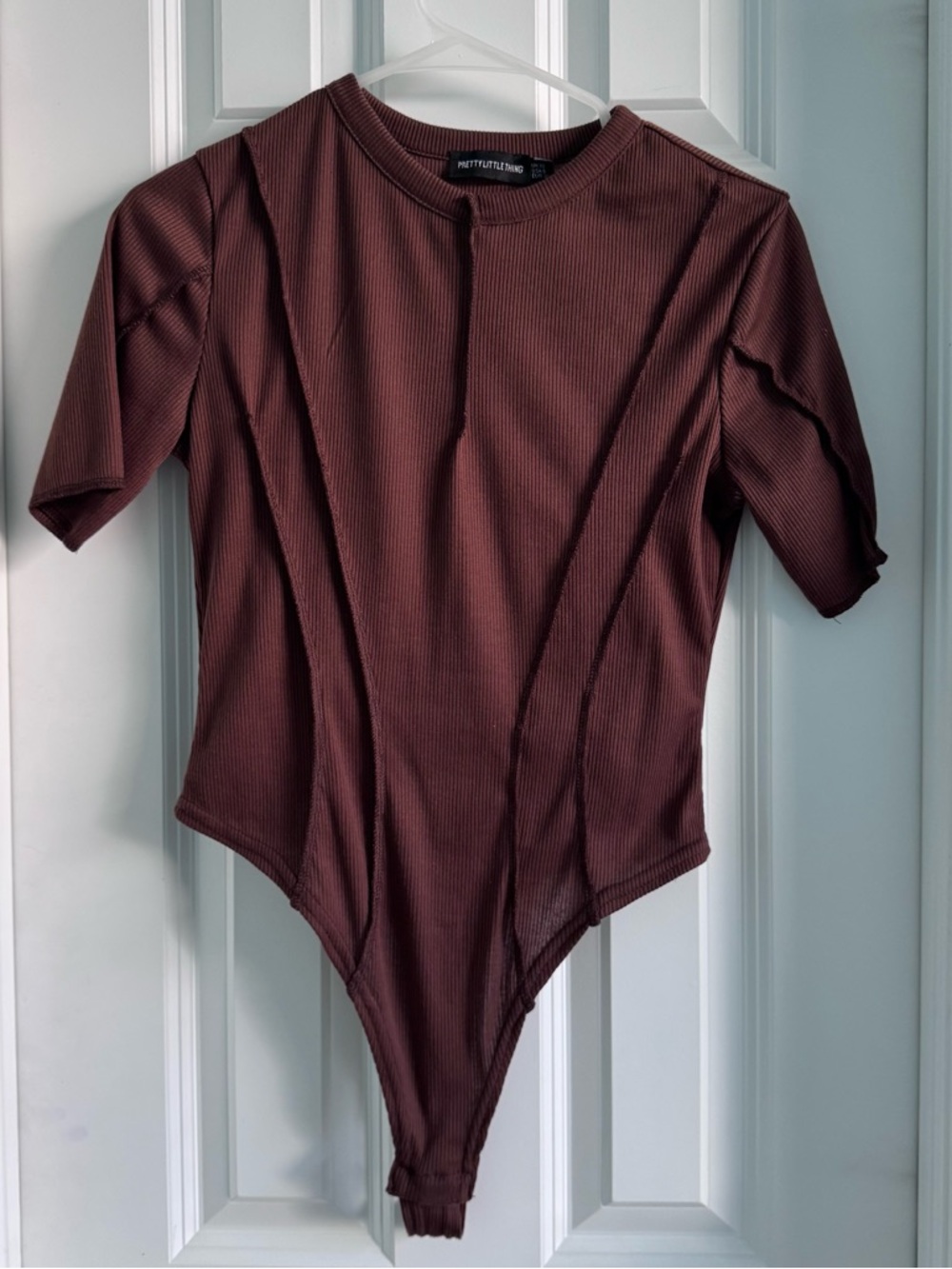PrettyLittleThing Ribbed Seam Detail Bodysuit